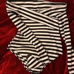 Black and white striped bodysuit